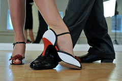 Tango footwork close up